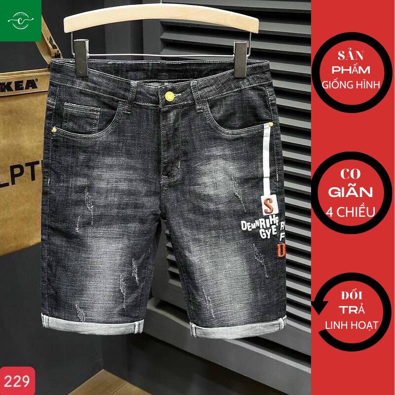 Quần short jean nam, chất vải bò co gian, trẻ trung cá tính VOZODO-229