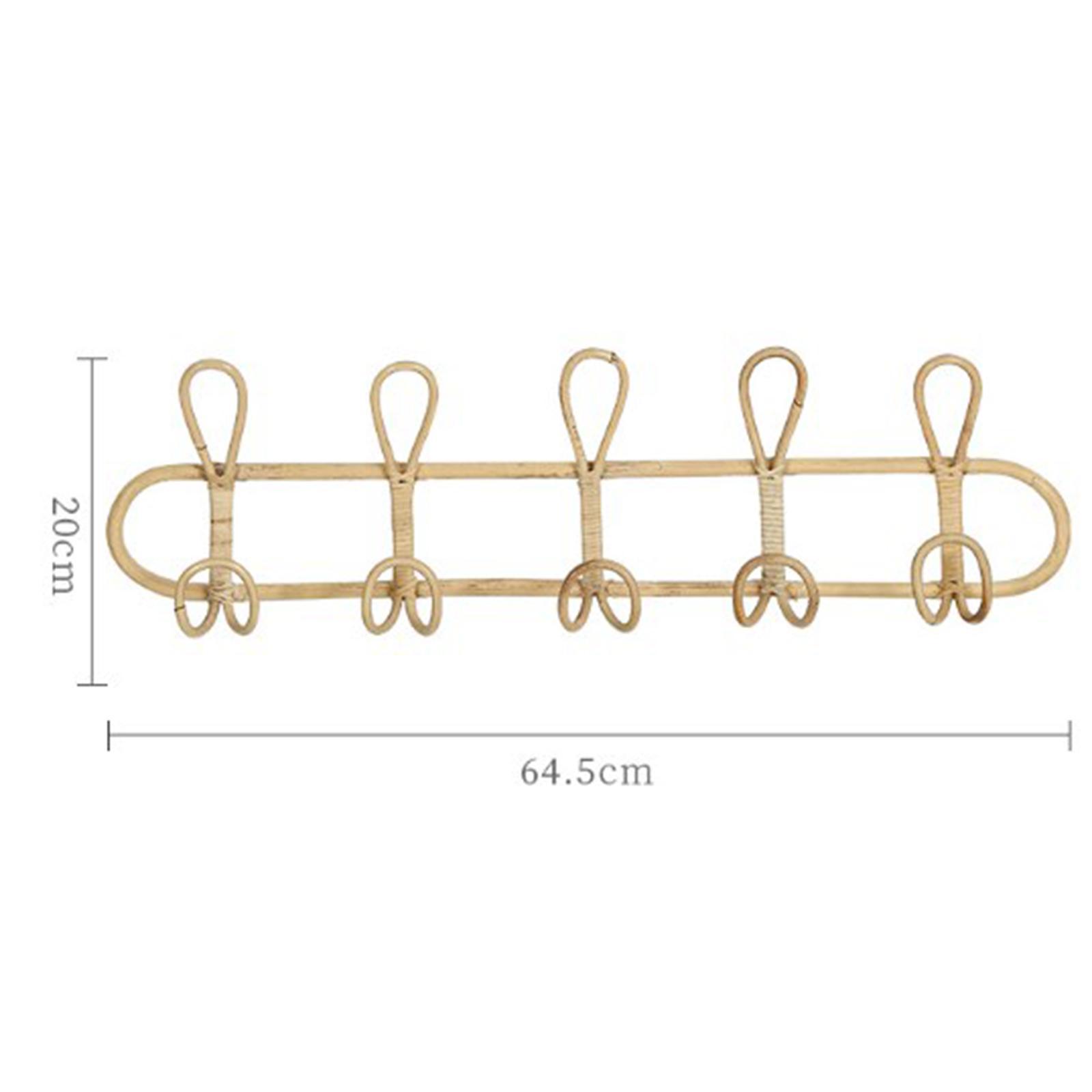 Rack Rattan Ornament Hanging Storage Organizer Hooks Holder Clothes Hooks Door Hanger for Living Room Porch Door Farmhouse Bedroom