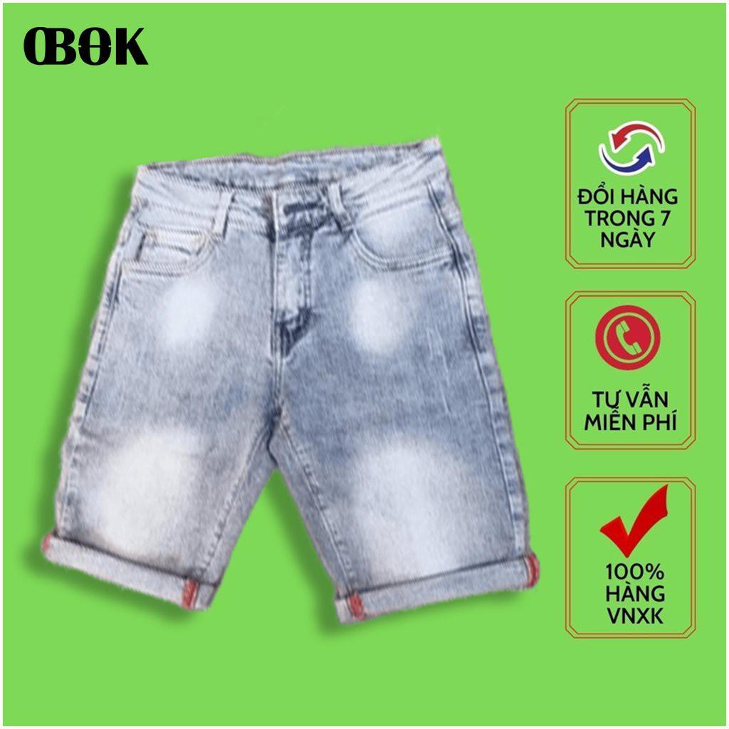 Quần Short Jean Nam Ngắn , Quần Bò Lửng Nam Co Giãn Siêu Chất OBOK Fashion QSN179