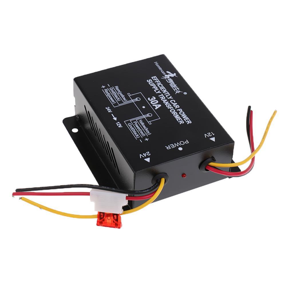 2x Car DC 24V to 12V 30A Power Supply Voltage Transformer Converter