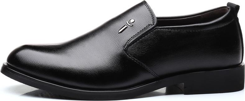 Pointed Breathable Wear-Resistant Slip-On Wedding Shoes Men's Dress Office Banquet Business Leather Shoes