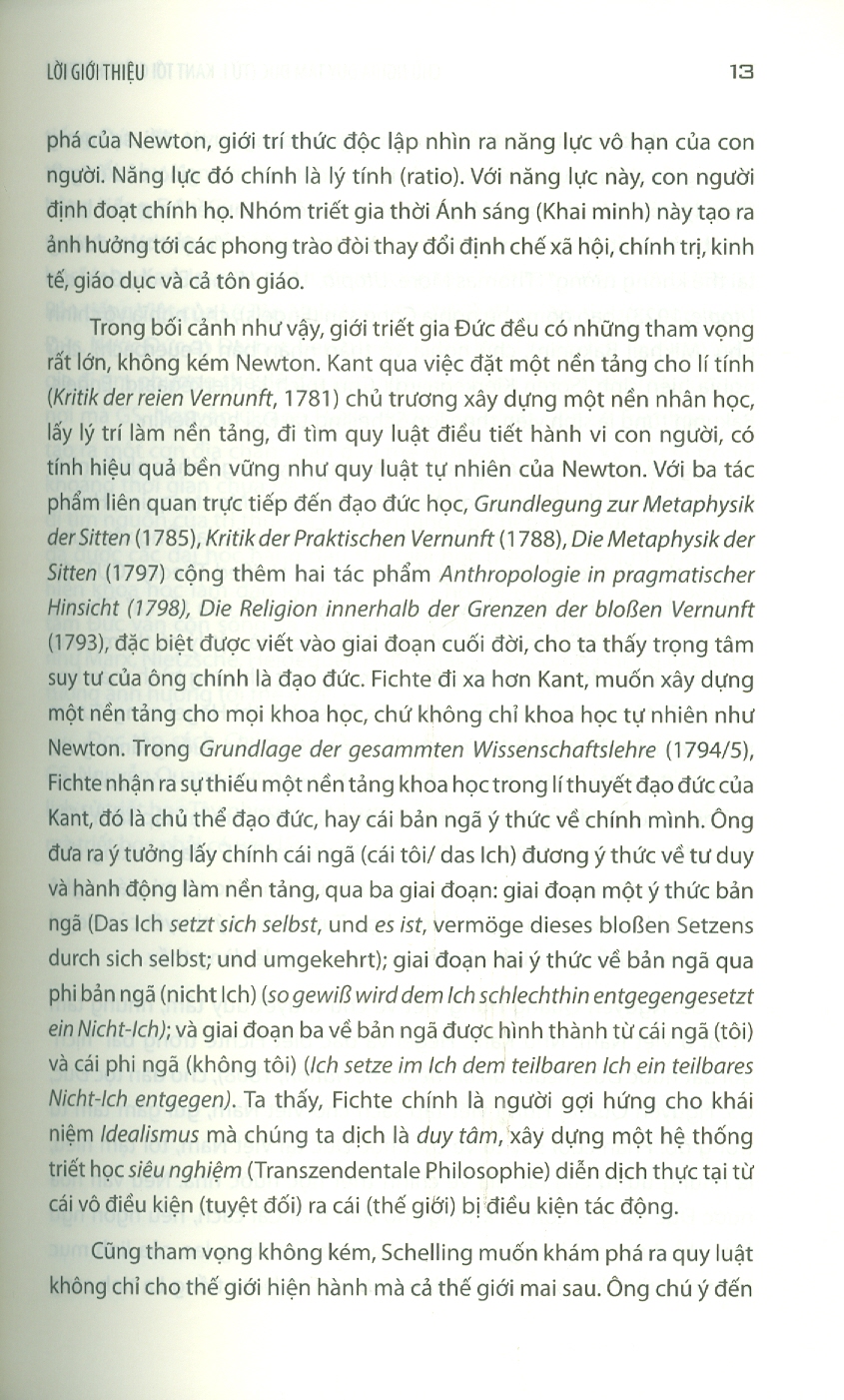 Chủ Nghĩa Duy Tâm Đức - Từ I.Kant Tới G.W.F Hegel (Tủ Sách Khoa Học, Giáo Trình KHXH & NV)