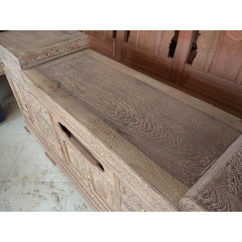 Kệ tivi kệ mõ lõm giữa gỗ mun đuôi công