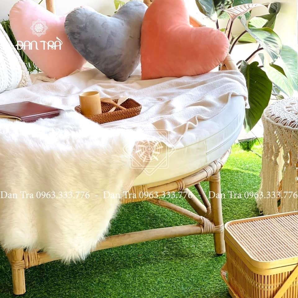 Ghế Mây Papasan Cách Tân Phong Cách Châu Âu - Kích thước 1m4 form truyền thống- Ghế Mây Thư Giãn Đọc Sách- Nội Thất Mây Tre Đan Trà