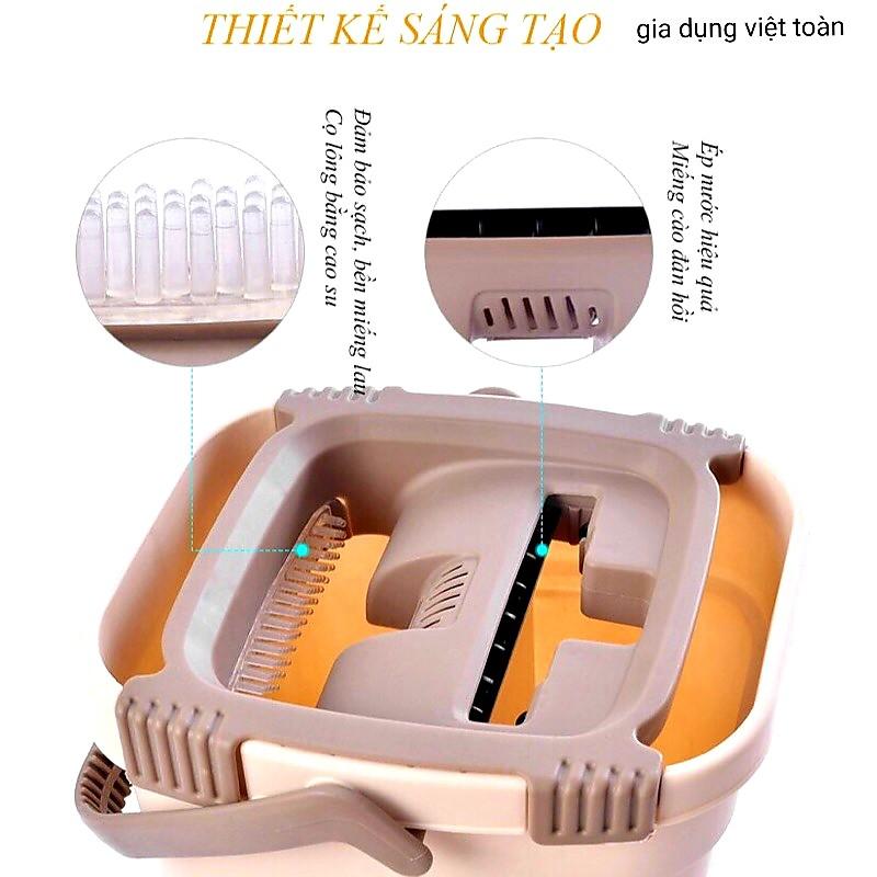 Bộ Cây Lau Nhà Chổi Lau Nhà Tự Vắt 360 Độ Chính Hãng Cao Cấp Tặng Kèm 2 Bông Lau