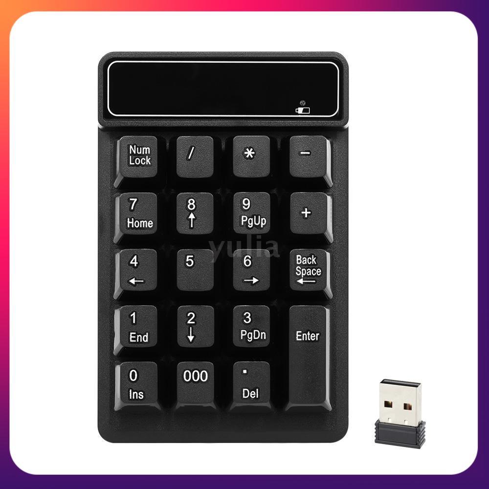Bàn phím số cơ không dây 19 phím 2.4G kèm đầu nhận tín hiệu USB tiện lợi