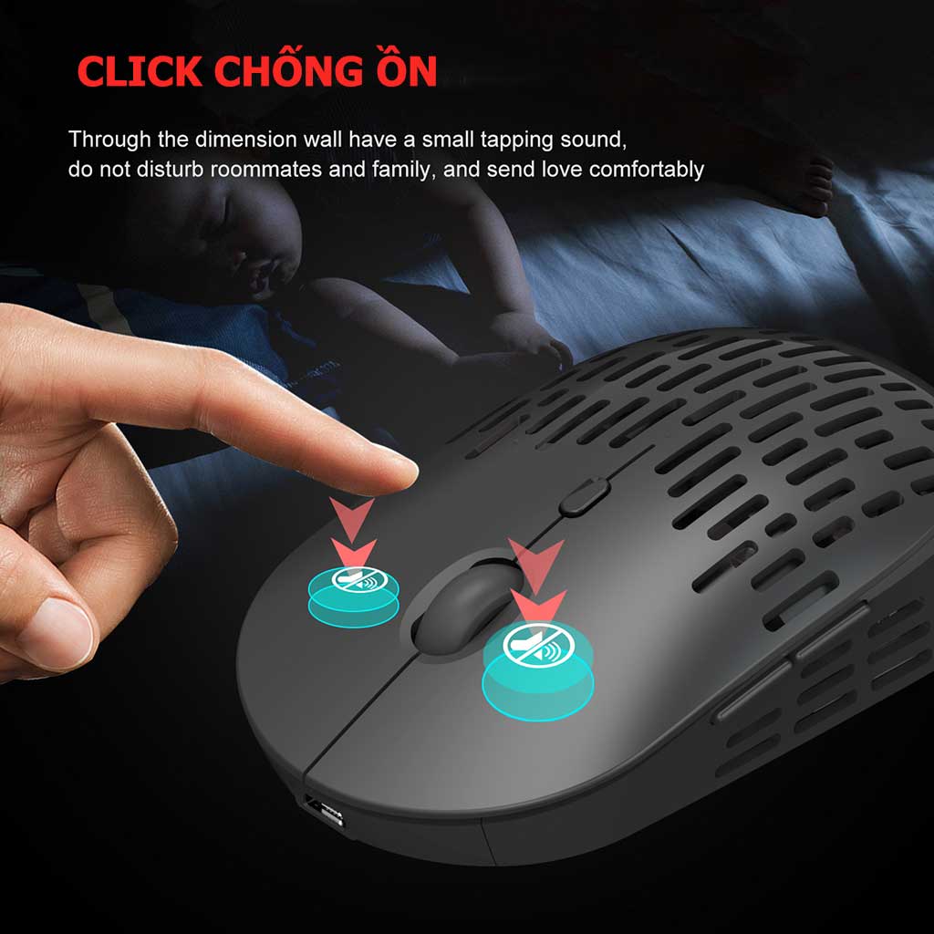 Chuột Không Dây HXSJ T38 Sạc Điện Wireless 2.4Ghz DPI 1600 - Hàng Chính Hãng