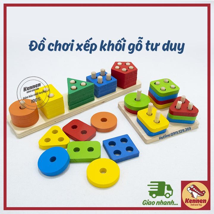 Đồ chơi xếp khối gỗ tư duy