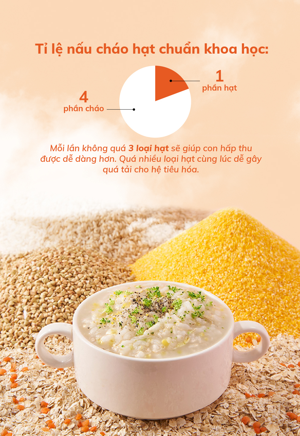Hạt mix Mămmy cho bé ăn dặm giàu chất xơ, bảo vệ đường ruột trên 6 tháng gạo sữa, diêm mạch và yến mạch, hũ 120g