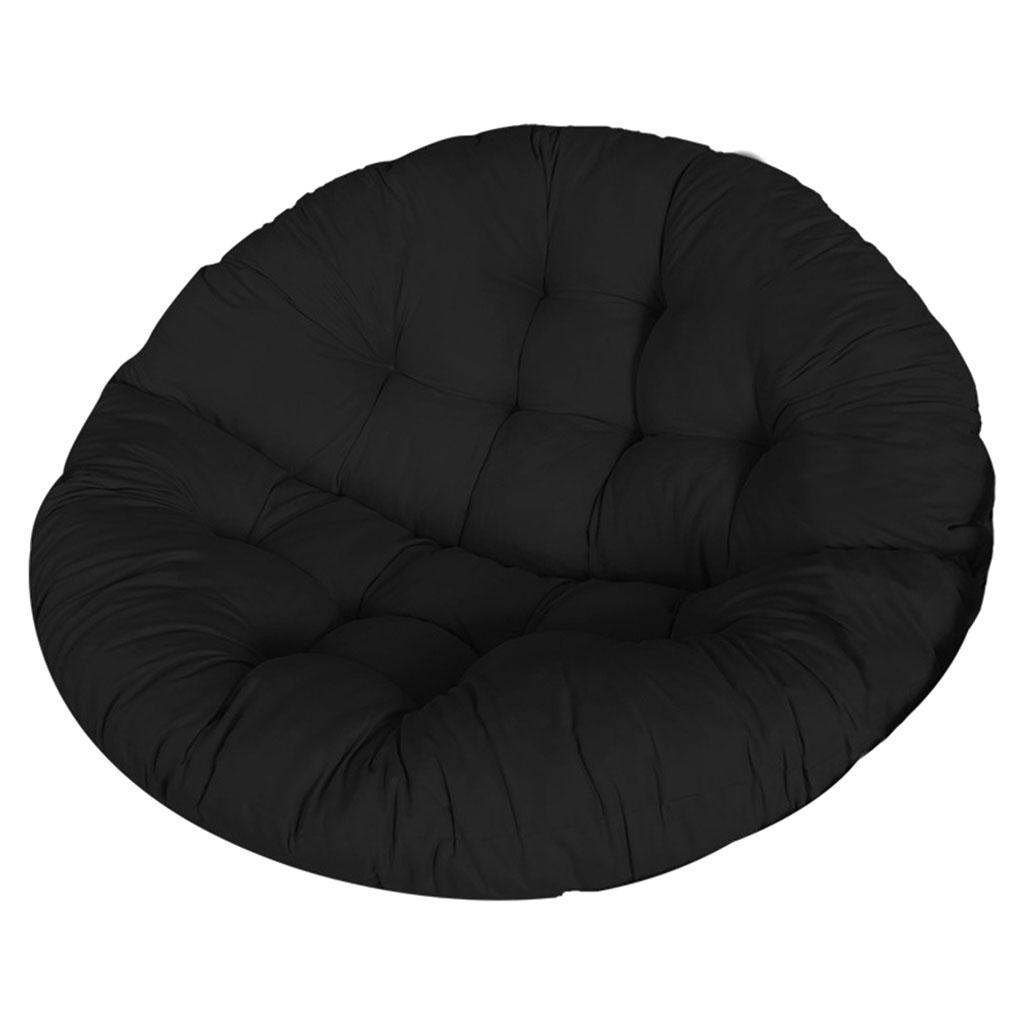 Swing Hanging Egg Rattan Chair Round Cushions Outdoor Garden Patio Hammock Black