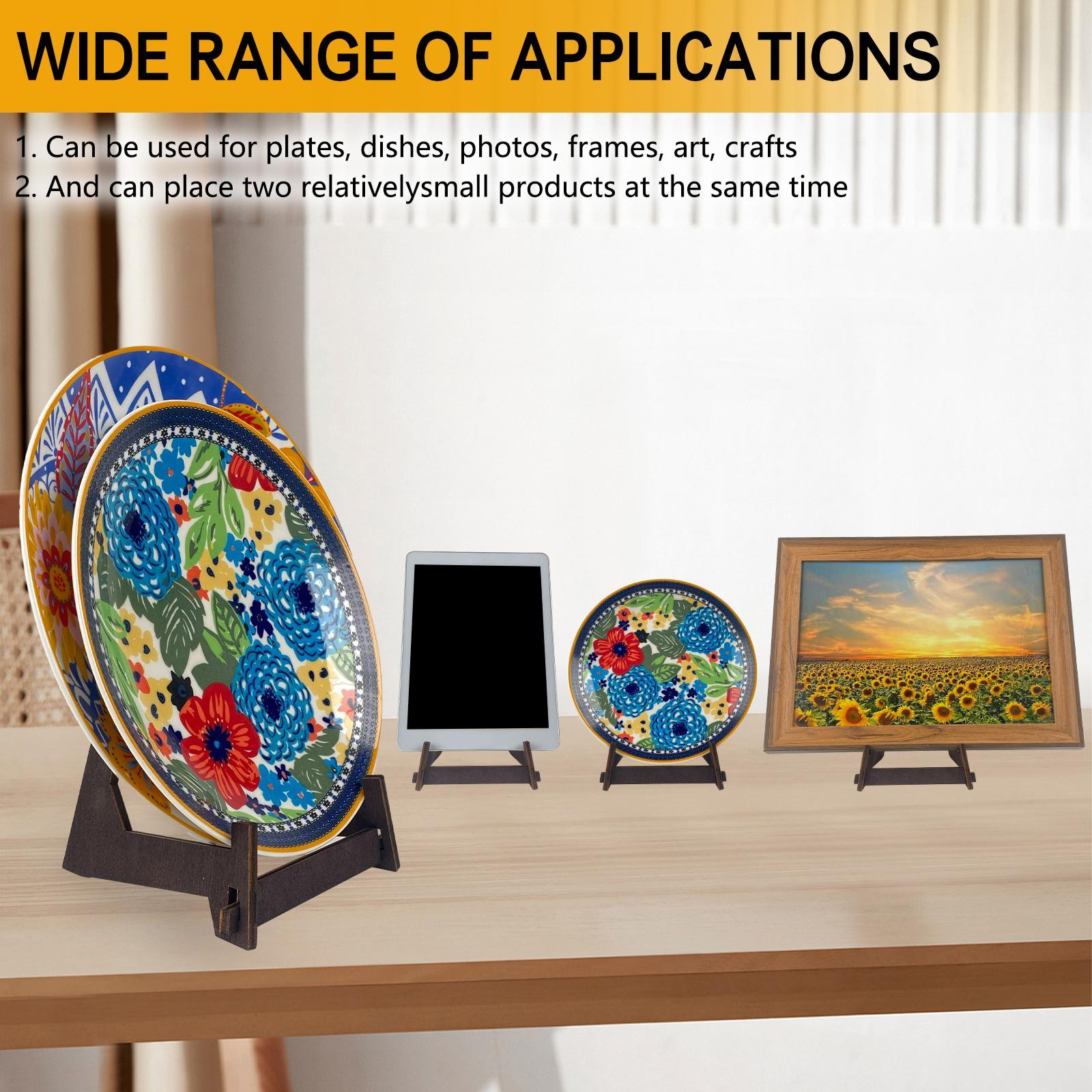 Photo Holder Stand Decorative Tabletop Easels for Platter Artworks Round Tea