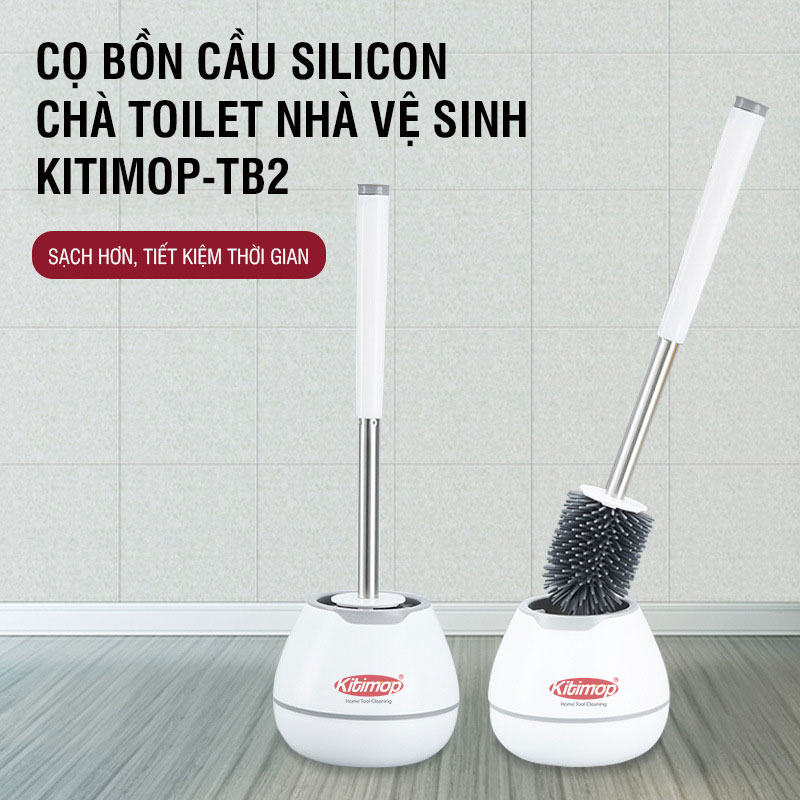 Cọ bồn cầu silicon, cây chà bồn cầu toillet, nhà vệ sinh, nhà tắm - Kitimop TB2