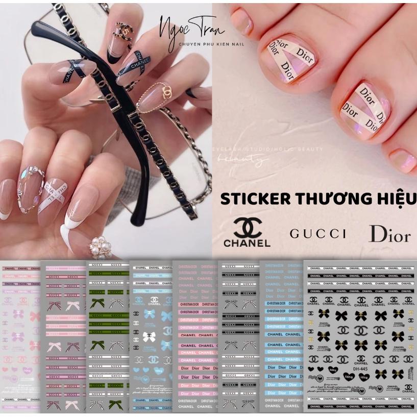 Sticker Thương Hiệu 3D | Dây Nơ 2022 | Hình Dán Móng