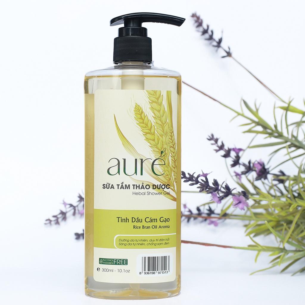 [AURÉ Siêu Khuyến mại] Sữa tắm thảo dược, Tinh dầu Cám gạo ++ Dầu gội thảo dược Nhân sâm, Chai 300ml