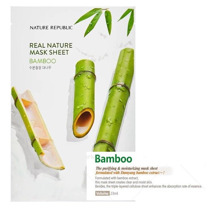 Combo 10 Mặt Nạ Giấy Cấp Ẩm Và Tăng Sức Sống Cho Làn Da Nature Republic Real Nature Mask Sheet 23ml x 10 - Bamboo