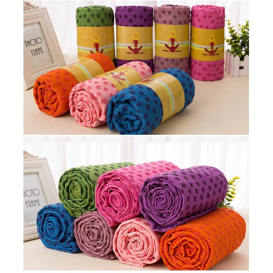 Khăn trải thảm tập YOGA chính hãng SPORTY YGM11 chống trơn trượt, thấm mồ hôi, mềm mại chất liệu sợi Microfiber bền đẹp
