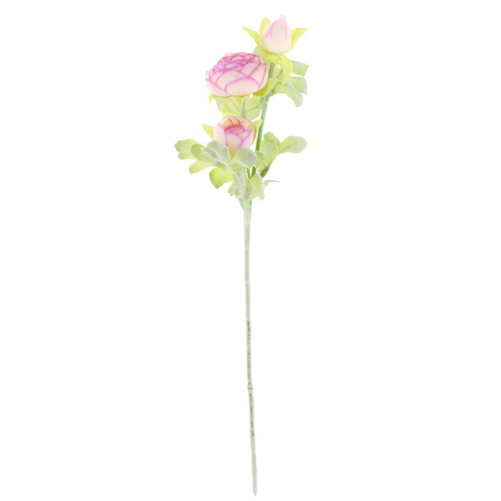 3-head Artificial Silk Flower Victoria Rose Wedding Bouquet DIY Decor