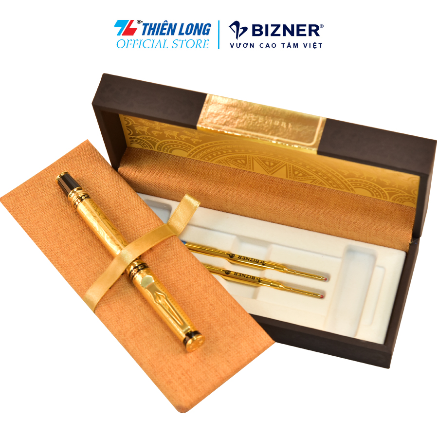 Bút bi cao cấp Thiên Long Bizner BIZ-16/40YEARS - Mạ vàng 22K (Tặng kèm 02 ruột mạ vàng)