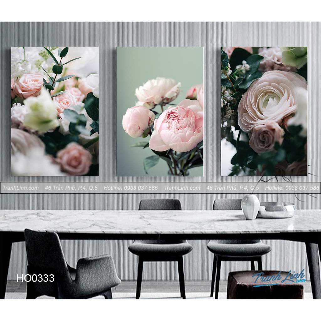 Bộ 3 tranh canvas hoa lá