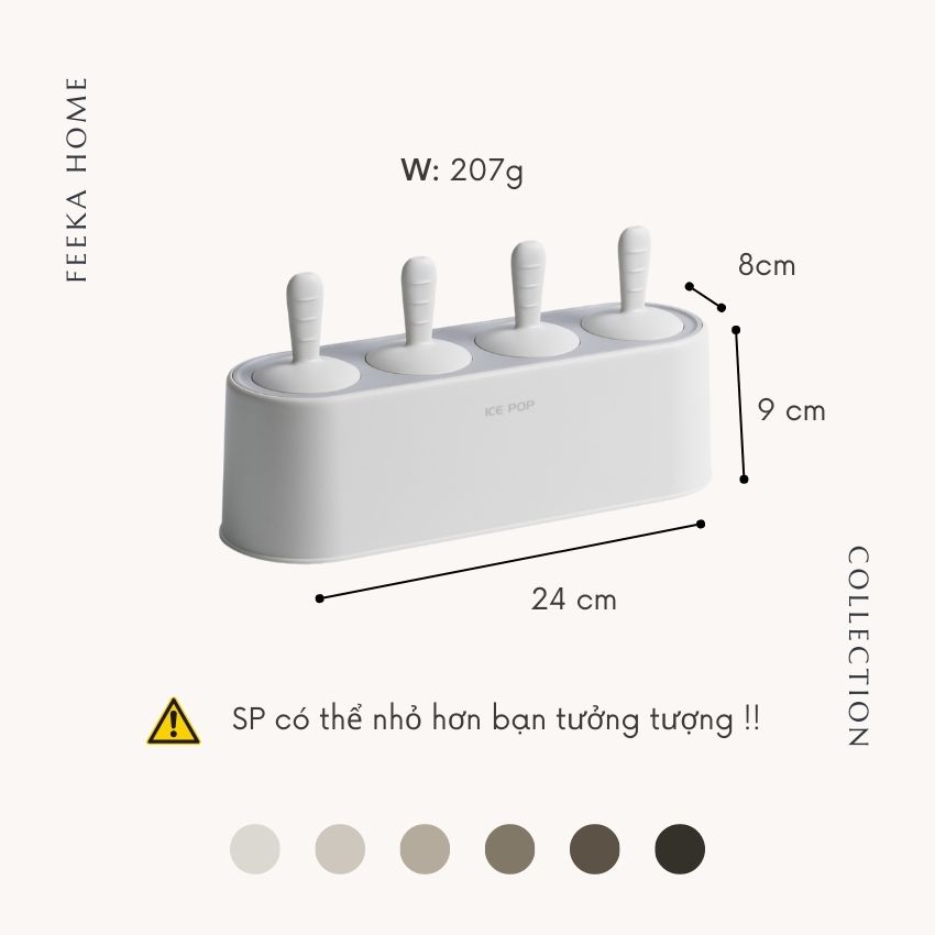 Khuôn Làm Kem Cao Cấp FEEKA Lót Silicon Dễ Lấy - Không Vỡ