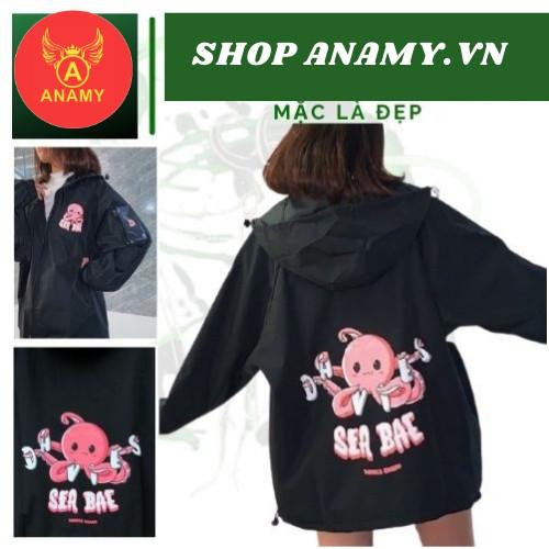 Áo khoác dù Chống Nắng cho nam nữ và cặp đôi In Hình Sea Bea, Jacket ulzzang 2 màu unisex