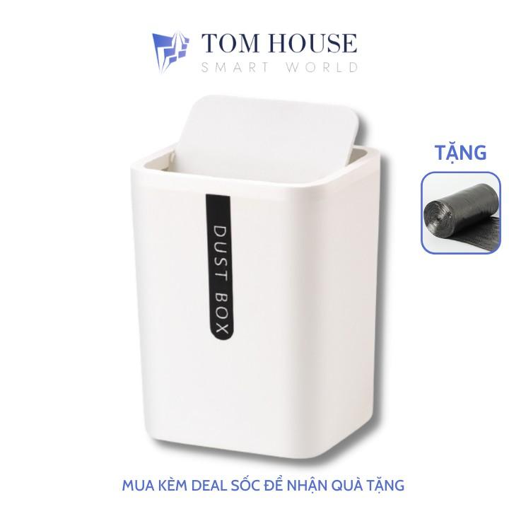 Thùng Rác Mini DUSTBOX Để Bàn Văn Phòng Nắp Lật Đa Năng Tiện Dụng Màu Siêu Xinh