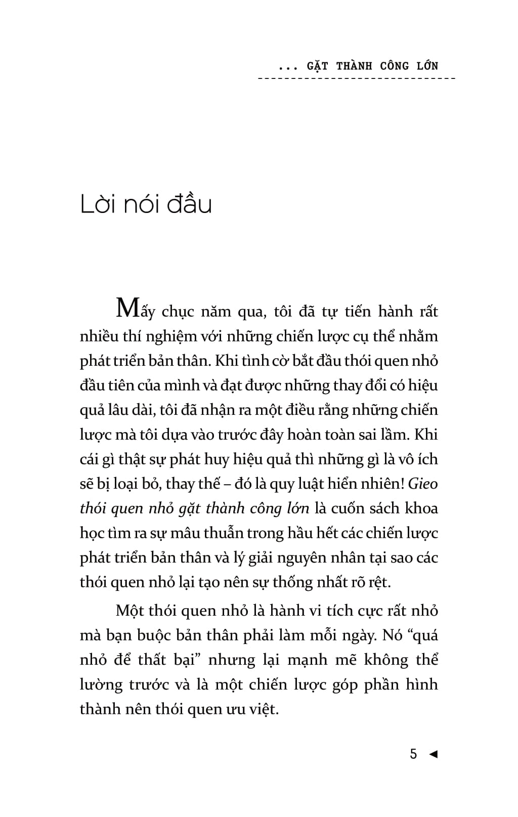 Sách Gieo Thói Quen Nhỏ, Gặt Thành Công Lớn