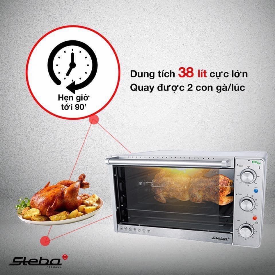 Lò Nướng Steba KB41 ECO, Lò Nướng Đối Lưu, Dung tích 38L, Công Suất 2000W, Chất Liệu Thép Không Gỉ, Nhập Đức