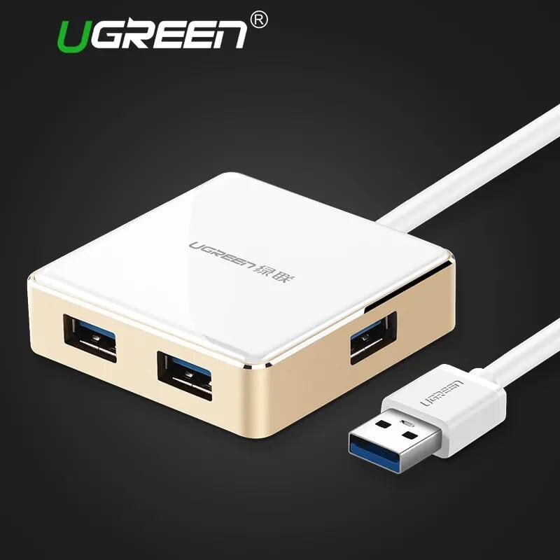 Ugreen UG20790US168TK 1M màu Bạc Bộ chia HUB USB 3.0 sang 4 USB 3.0 hỗ trợ nguồn 5V - HÀNG CHÍNH HÃNG