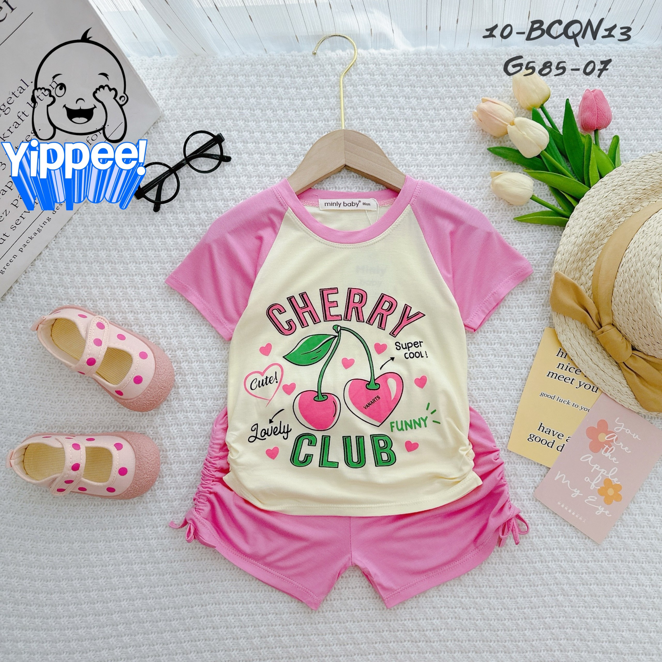 Đồ bộ bé gái, bộ mùa hè cho bé gái họa tiết trái cây con vật đáng yêu size 5-28kg chất cotton mềm mịn mát