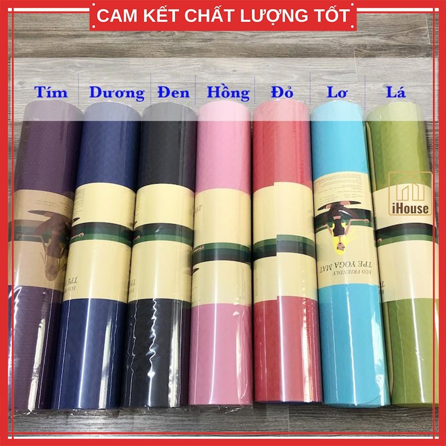 Thảm tập Yoga chống trượt cao cấp 6mm, Tấm thảm Yoga cao su tập tại nhà và đi công tác du lịch tiện lợi