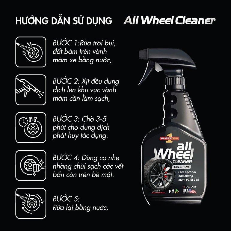 Dung Dịch Làm Sạch Bảo Dưỡng Mâm Vành Ô Tô Super One All Wheel Cleaner - Exterior