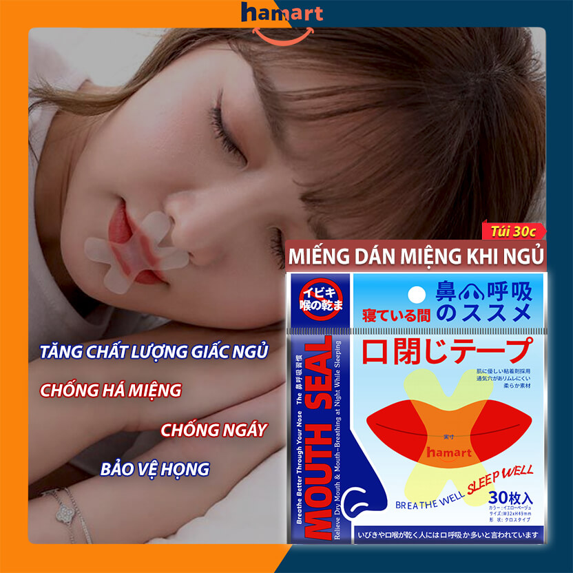 Gói 30 Miếng Dán Chống Ngáy Khi Ngủ Mouth Seal Băng Dính Chống Ngủ Há Miệng Bảo Vệ Sức Khoẻ