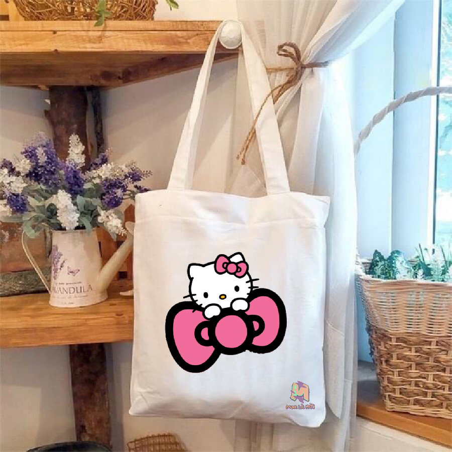 Túi Tote in hình chủ đề Hello Kitti