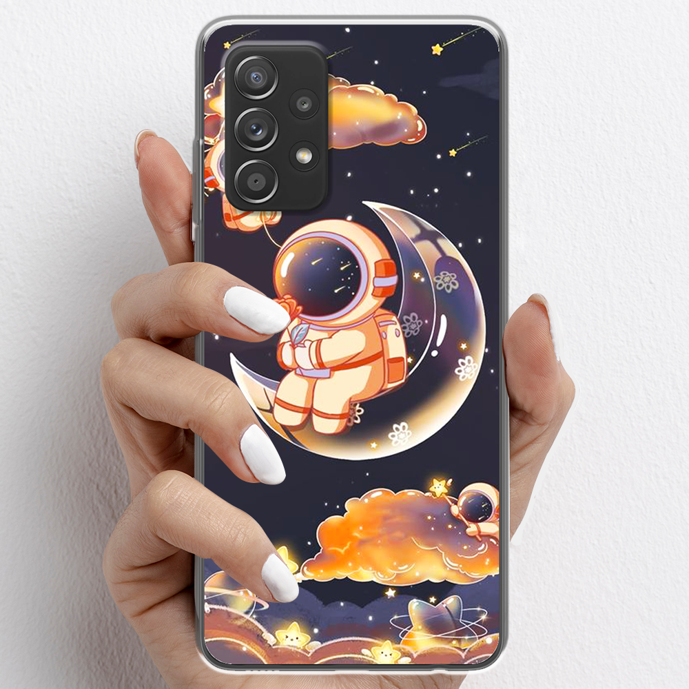 Ốp lưng cho Samsung Galaxy A32, Samsung Galaxy A33 5G nhựa TPU mẫu Phi hành gia thủy tinh