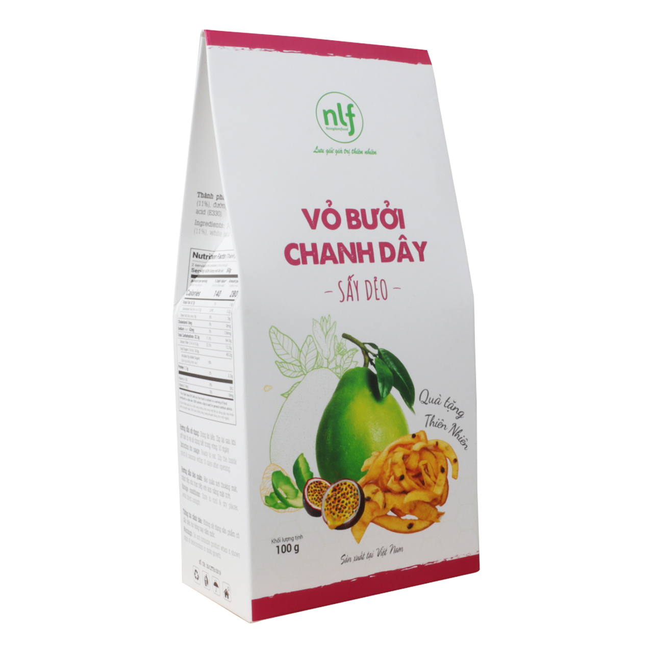 Combo 10 hộp Vỏ bưởi chanh dây sấy dẻo Nonglamfood hộp 100g | Giảm cân, ăn kiêng,tăng cường đề kháng tự nhiên, đẹp da