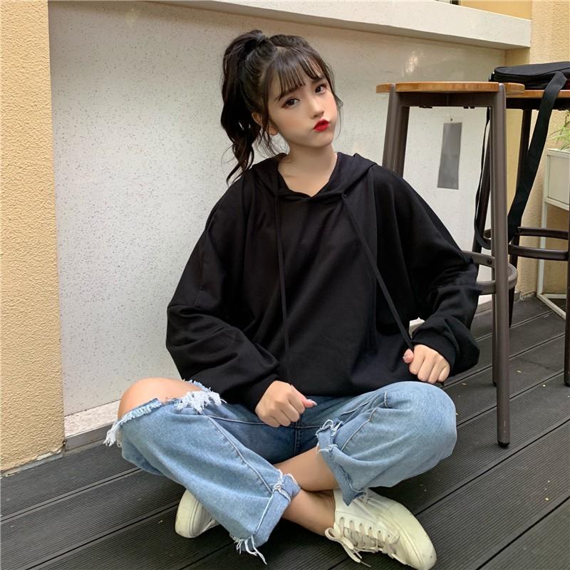 Áo HOODIE Basic Trơn Unisex , Áo Nỉ Bông Trơn Đen