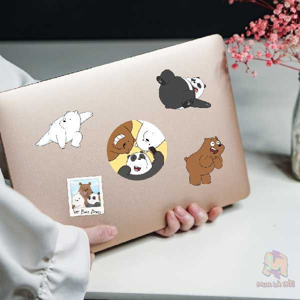 Miếng dán Stickers chủ đề We Bare Bears