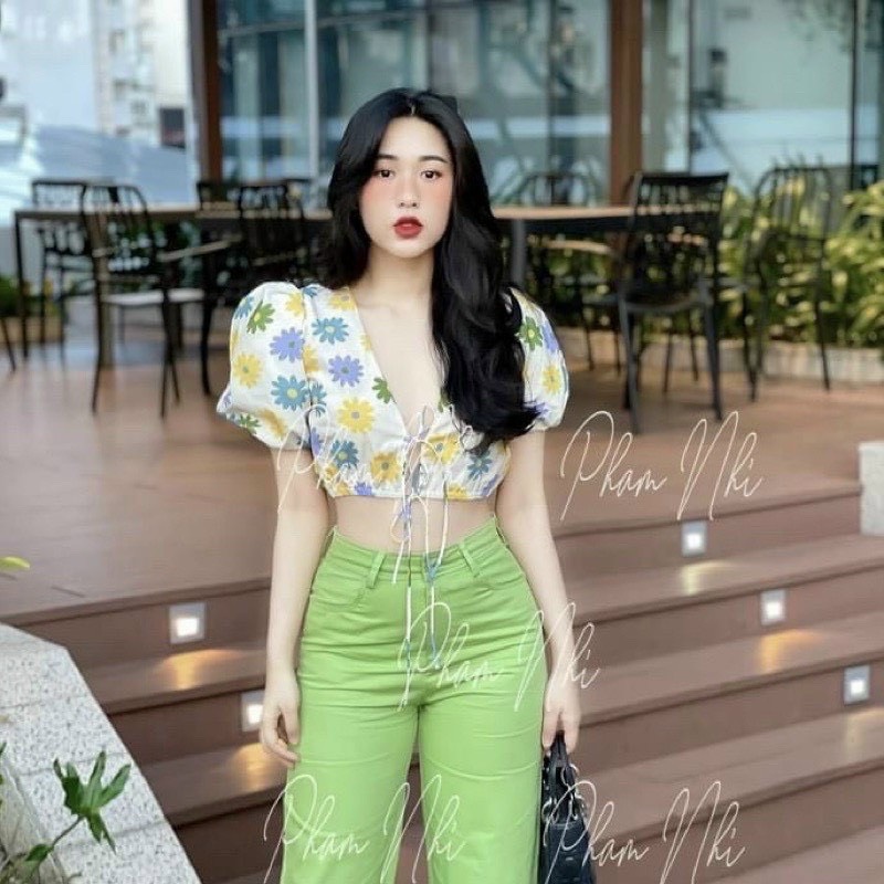 ÁO TAY PHỒNG CỘT DÂY MÀU Y HÌNH