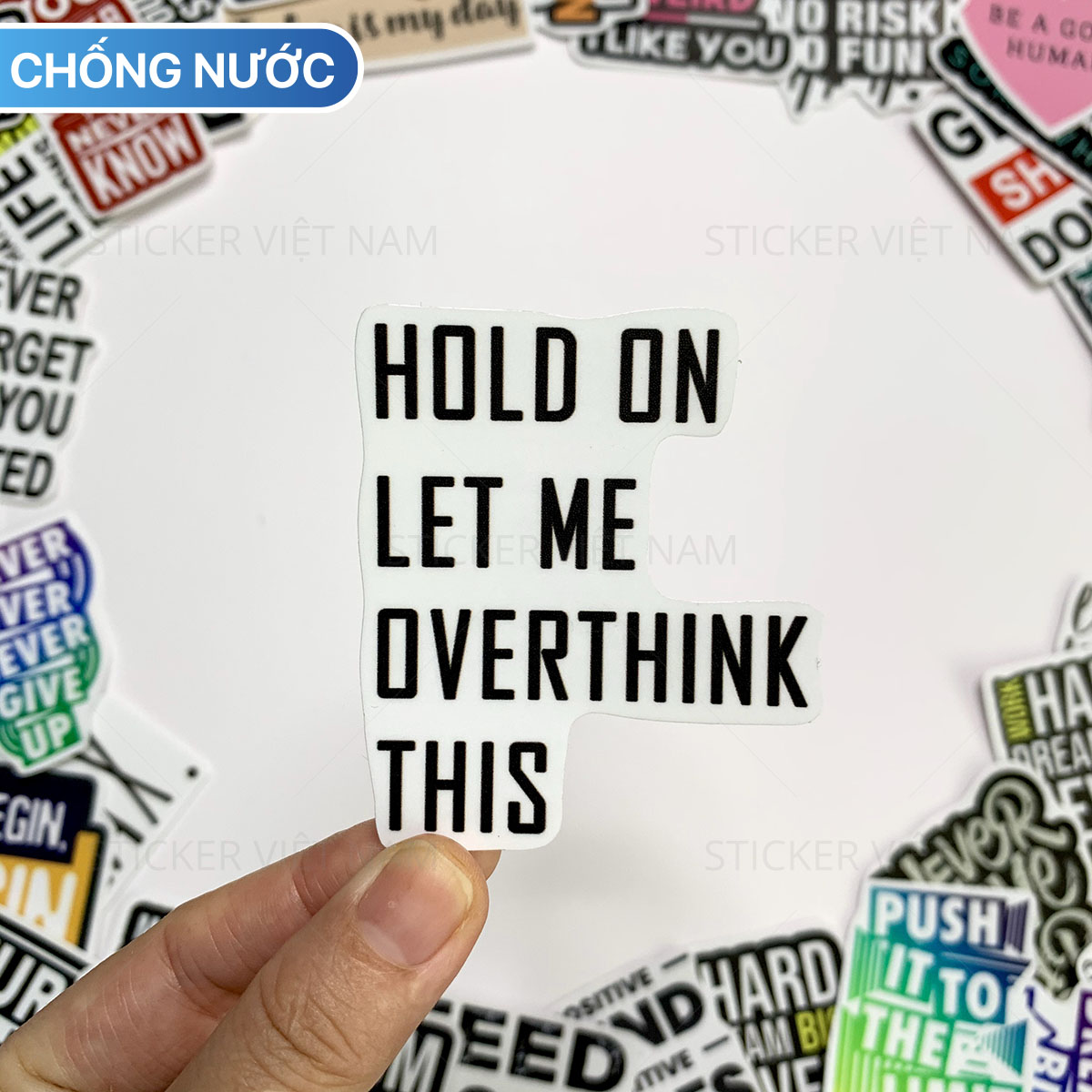 Sticker Tạo Động Lực Motivated Ngẫu Nhiên - Chất Liệu PVC Chất Lượng Cao Chống Nước - Kích Thước 4-8cm