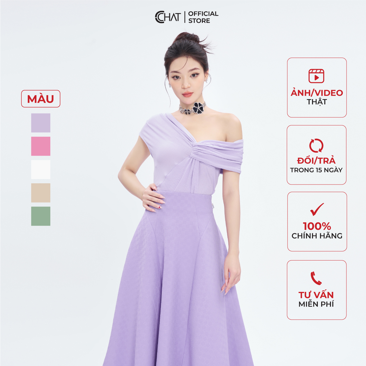 Áo Thun Trễ Vai Lệch Xoắn Dáng Ôm Chất Thun Cao Cấp Co Giãn 4 Chiều 13TNC2006OT - Xanh - M