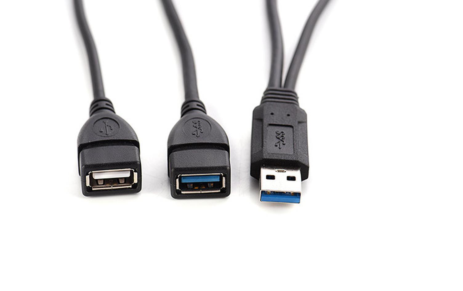 Ưu đãi nhất cáp nối dài usb3.0 dữ liệu đầu đực sang đầu cái + kết nối sạc Ổ đĩa U card mạng ổ cứng USB Revolution 2 đầu cái dòng hai trong một