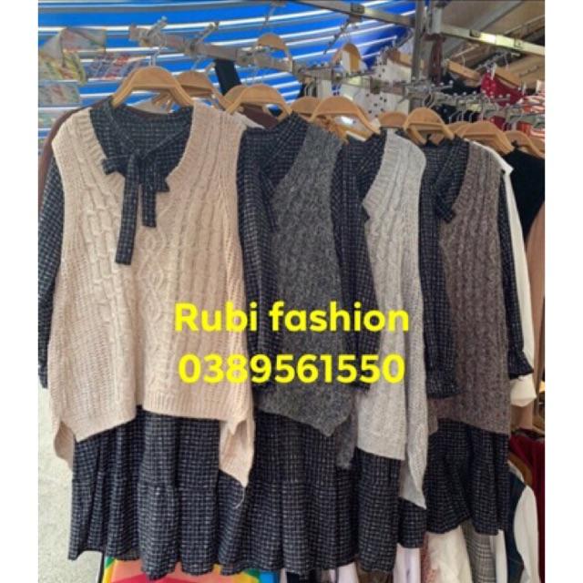 SÉT VÁY KẺ PHỐI GILE LEN SIÊU ĐẸP HÀNG QUẢNG CHÂU