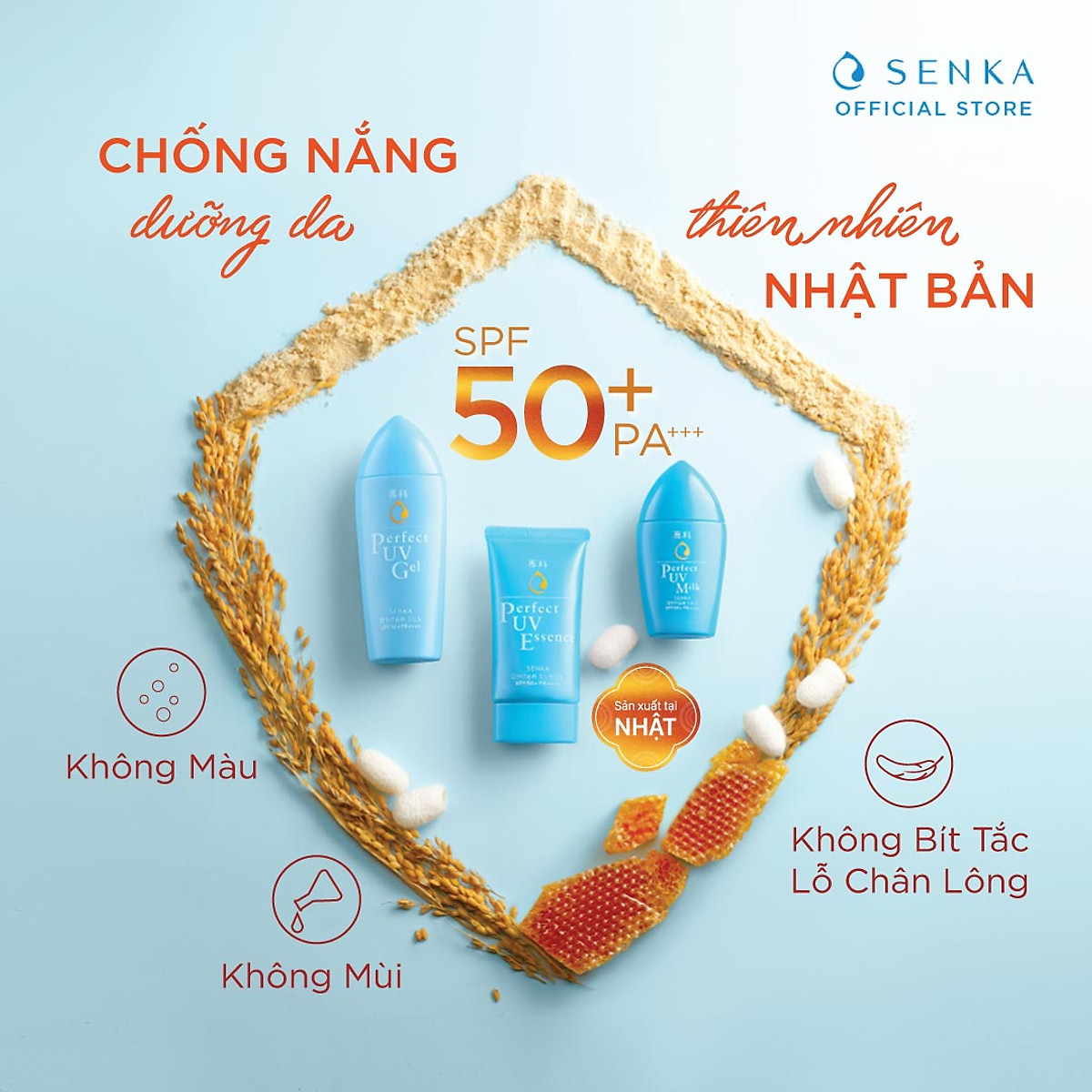 Gel Chống Nắng Senka Perfect UV Gel SPF 50+, PA++++ 41094 (80g)