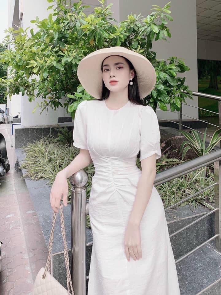 ĐẦM MIDI TAY BỒNG NHÚN THÂN 74498047