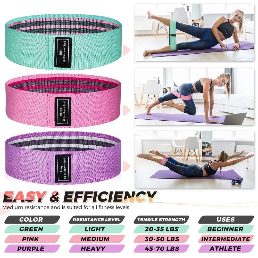 Dây tập mông, Bộ 3 dây kháng lực MiniBand POPO sử dụng để tập GYM YOGA