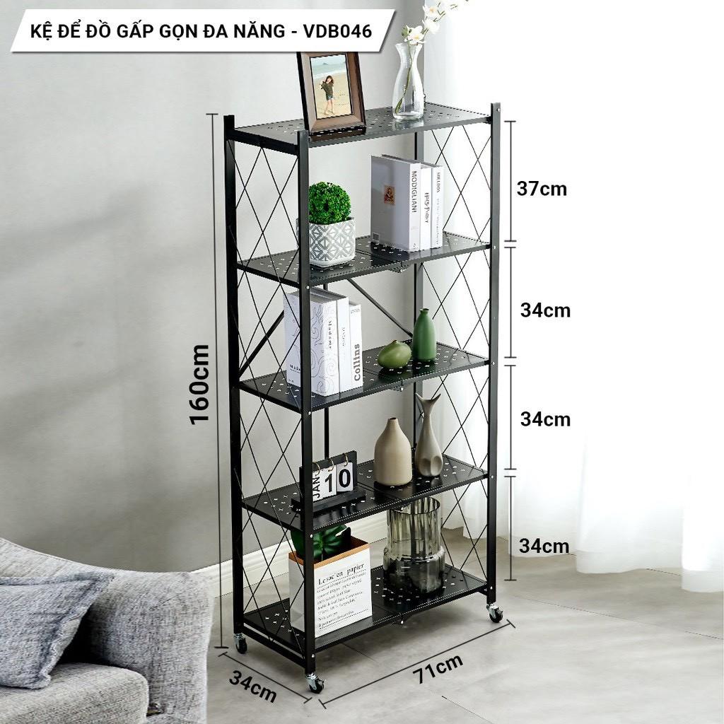 Kệ Để Đồ Đa Năng Kệ Gấp Gọn 3/4/5 tầng cho nhà bếp, phòng ăn, phòng tắm