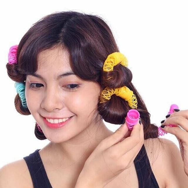 Bộ 8 uốn tóc lò xo không cần nhiệt