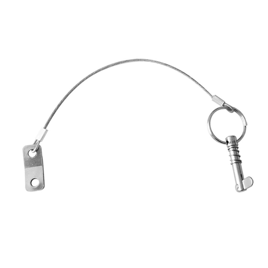 2PCS Marine Boat Top Pin Quick Release Pin Stainless Steel & Lanyard Bimini