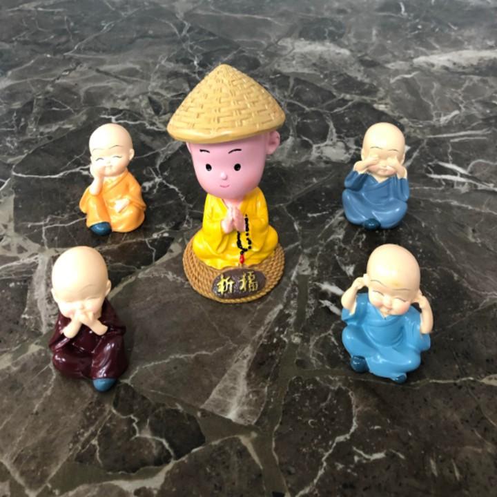 Bộ tượng 4 không ngộ ngộ trang trí trên taplo ô tô, xe hơi, bàn làm việc cao cấp - Mã sản phẩm 72599
